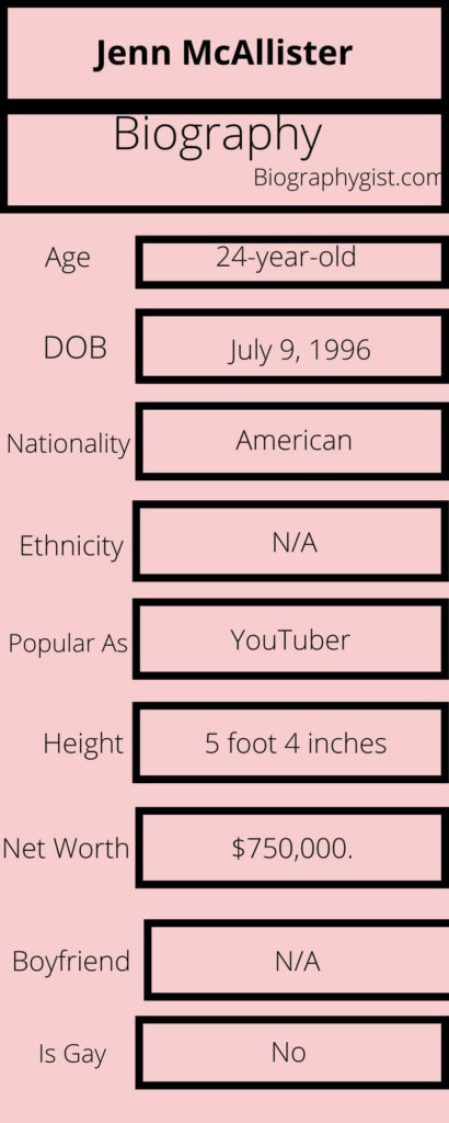 Jenn McAllister Biography Infographic