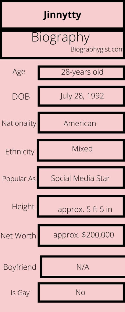 Jinnytty Biography Infographic