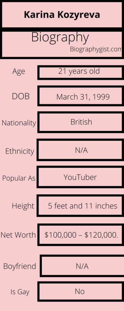 Karina Kozyreva Biography Infographic