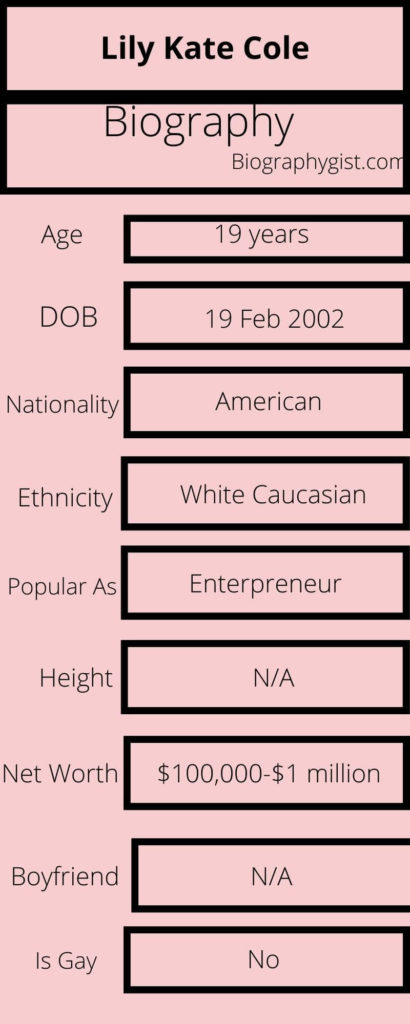 Lily Kate Cole Biography Infographic