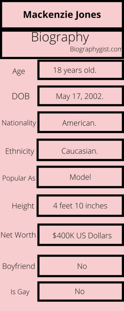 Mackenzie Jones Biography Infographic