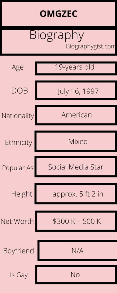 OMGZEC Biography Infographic