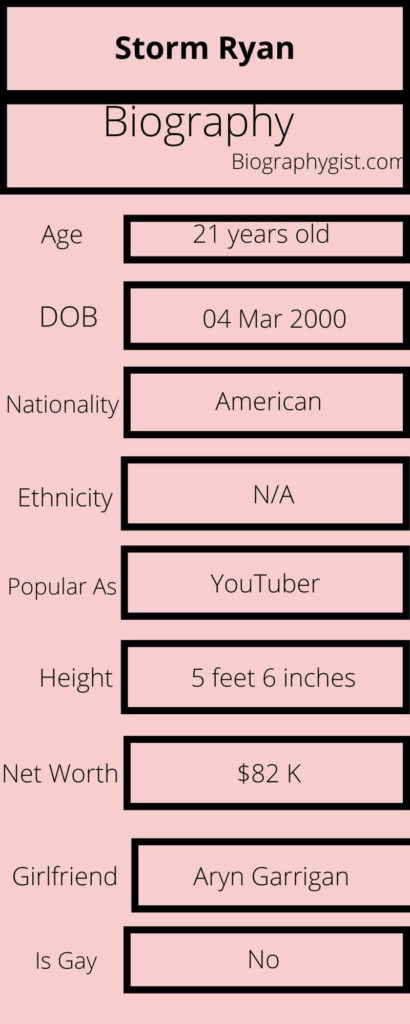 Storm Ryan Biography Infographic