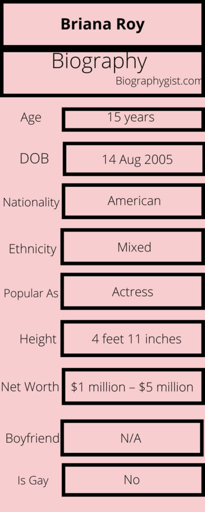 Briana Roy Biography Infographic