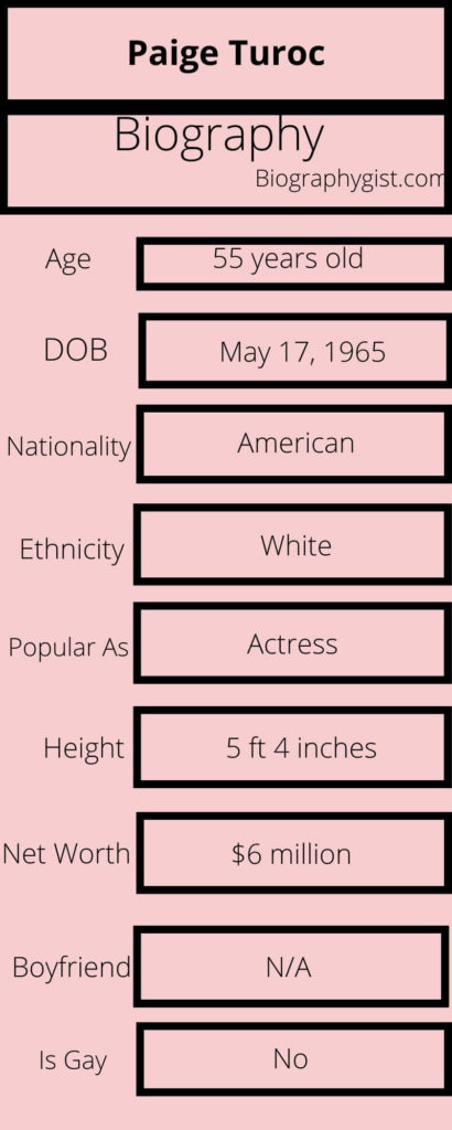 Paige Turoc Biography Infographic