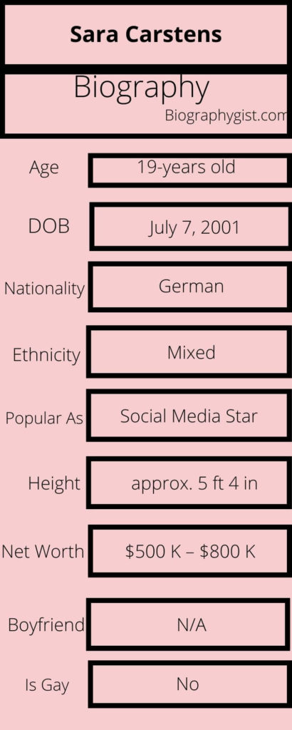 Sara Carstens Biography Infographic