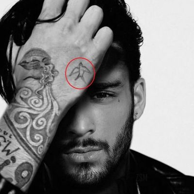 Flying Bird Outlined on Hand