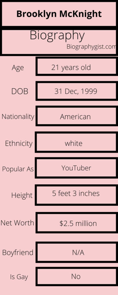 Brooklyn McKnight Biography Infographic