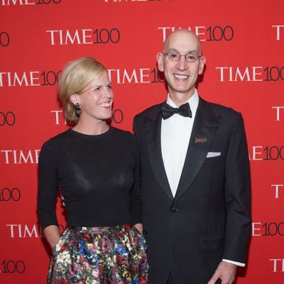 Maggie Grise and Adam Silver