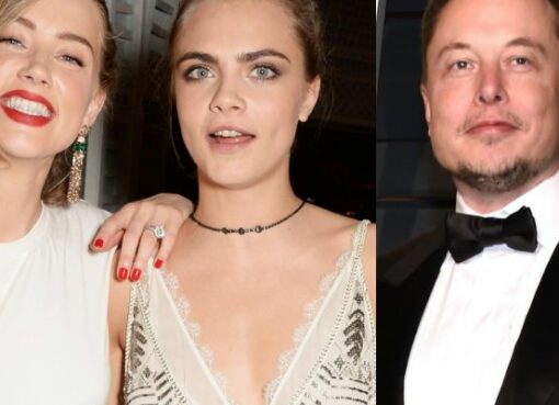 Elon Musk, Amber Heard And Cara Delevigne